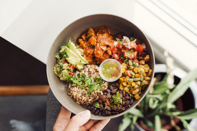 Vegetarian grain bowl at Taco Time