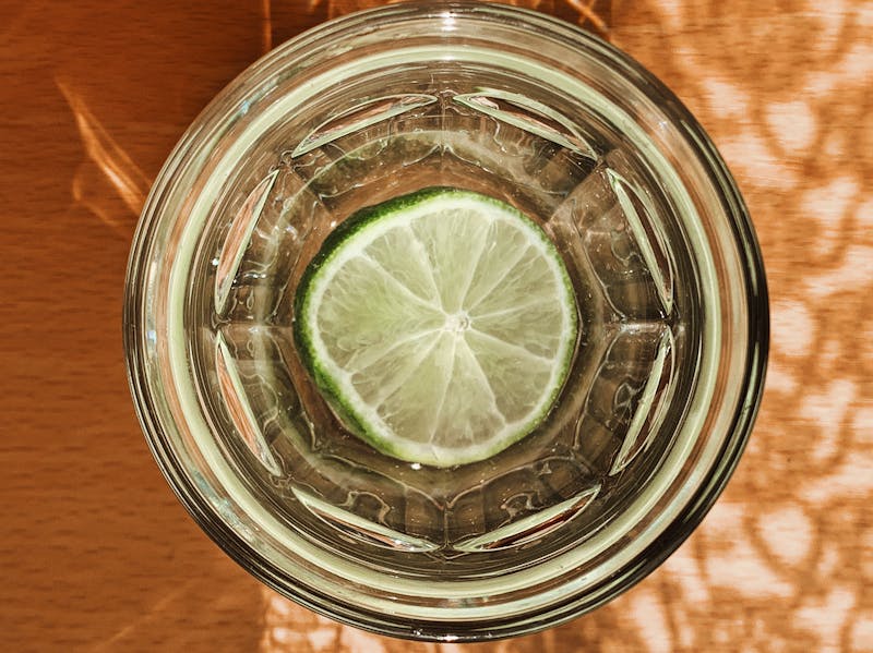 Fresh lime agua fresca drink at Taco Time